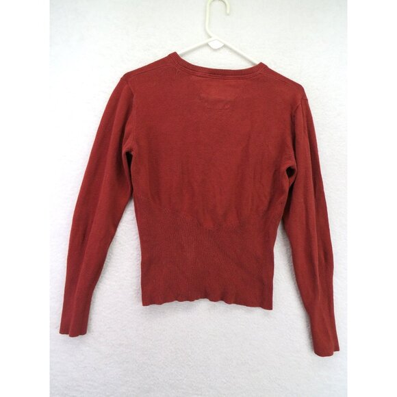 Harley-Davidson Sweater Womens Medium Red V Neck Ramie Cotton Blend Pullover - Picture 3 of 8